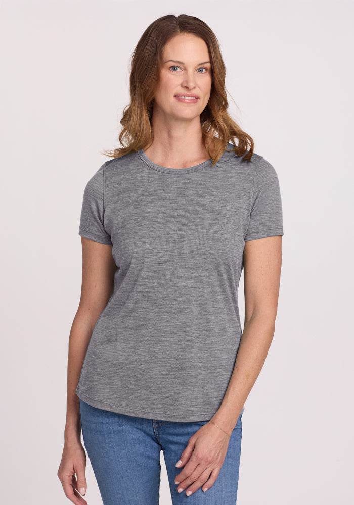 Liza Crew Neck Tee - Graphite Heather