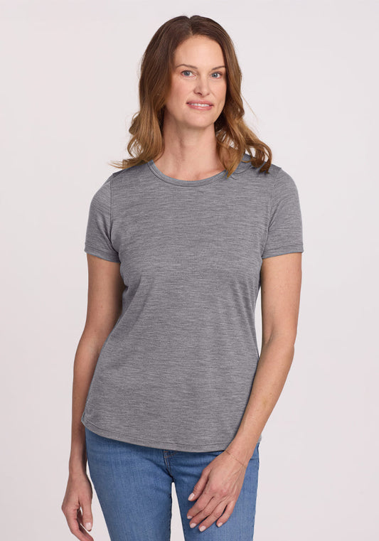 Liza Crew Neck Tee - Graphite Heather