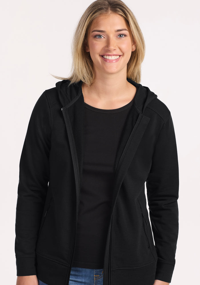 Darby Petite Zip Up Hoodie - Black