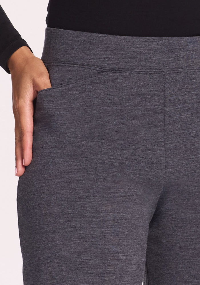 Ellie Wide Leg Pants - Cinder Melange