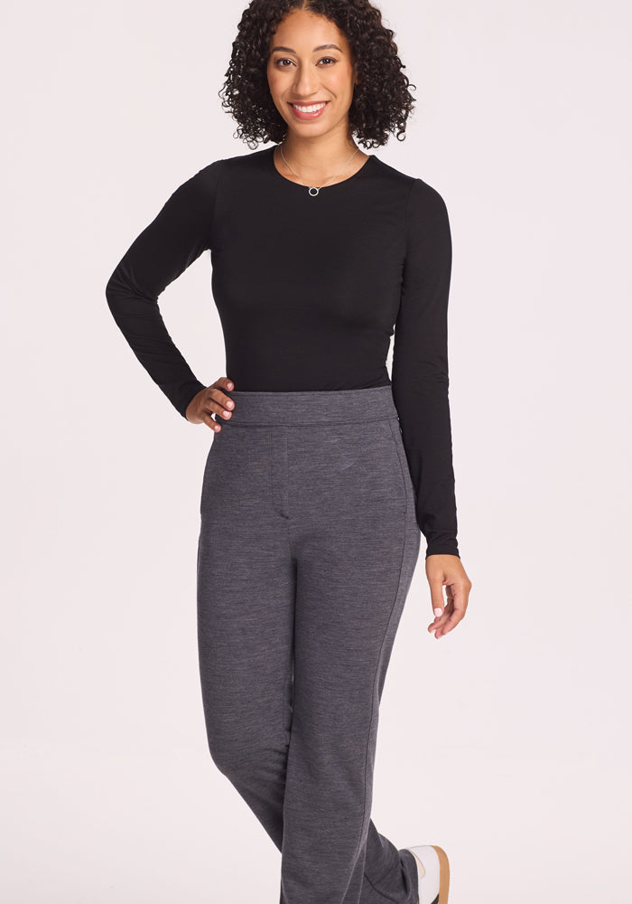 Emerson Straight Leg Pants Petite - Cinder Melange
