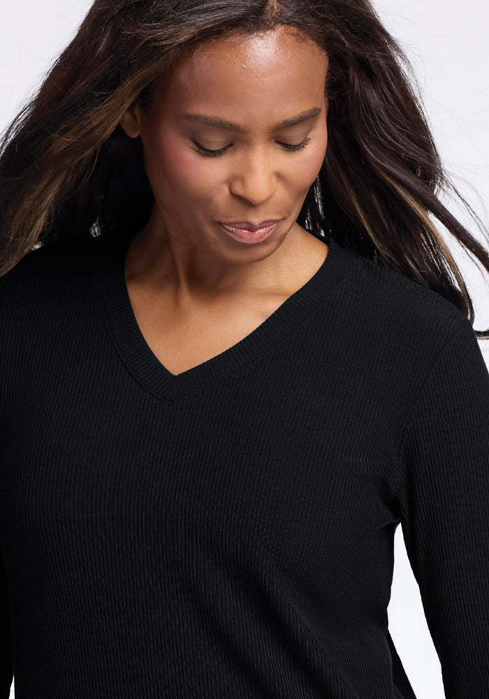 Evie Ribbed Tunic - Black