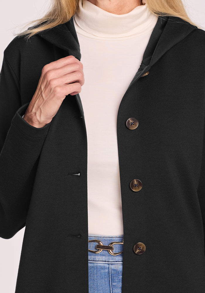 Edna Hooded Cardigan - Black