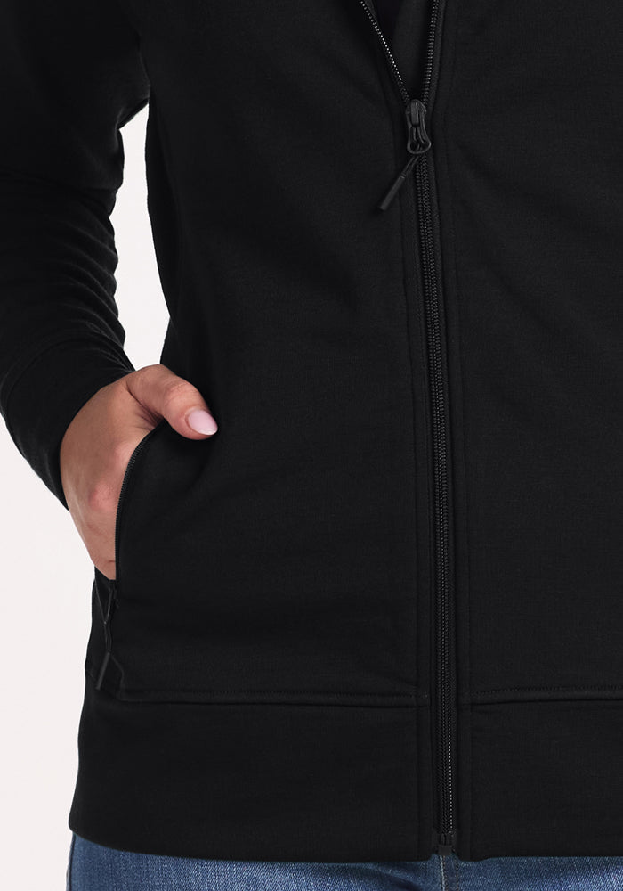 Darby Zip Up Hoodie - Black