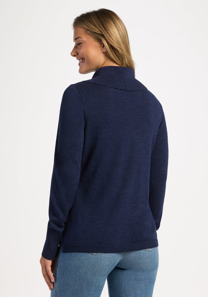 Josie Cowl Neck Sweater - Ocean Cavern