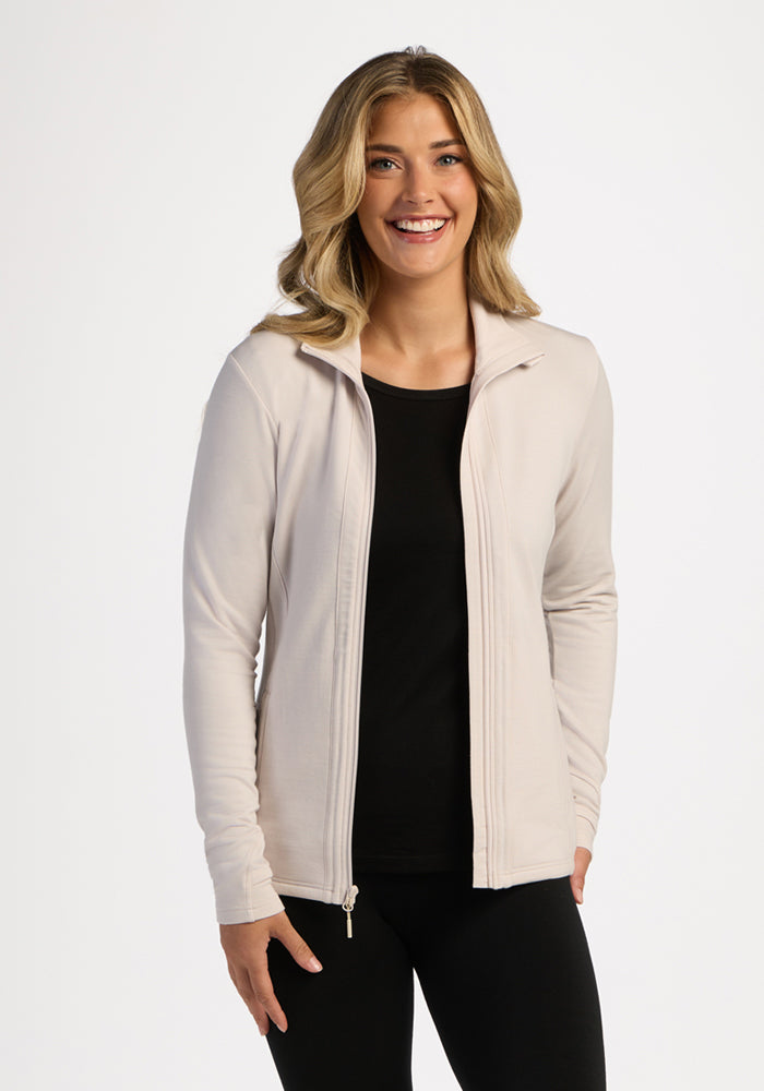 Finley Zip Up Sweatshirt - Ecru