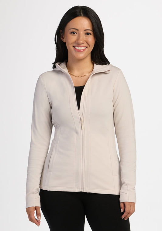 Zoey Zip Up Hoodie - Ecru