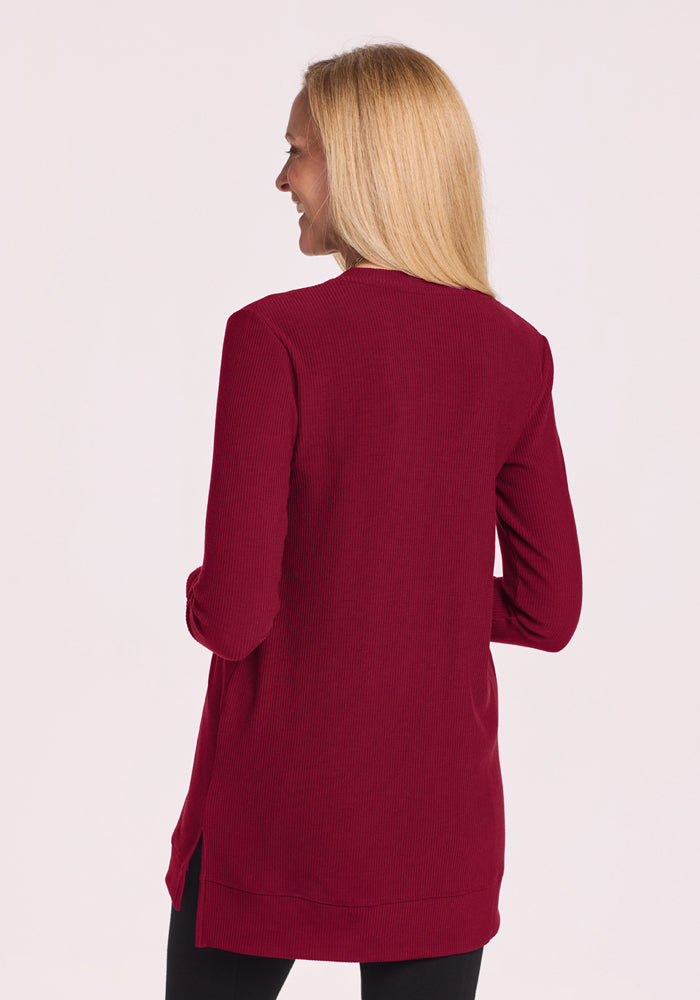 Evie Ribbed Tunic - Beet Red