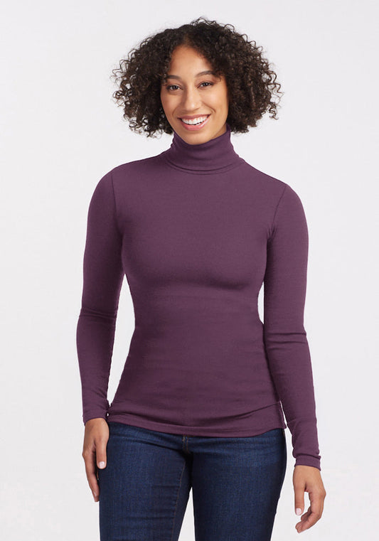 Sage Ribbed Turtleneck - Purple Iris