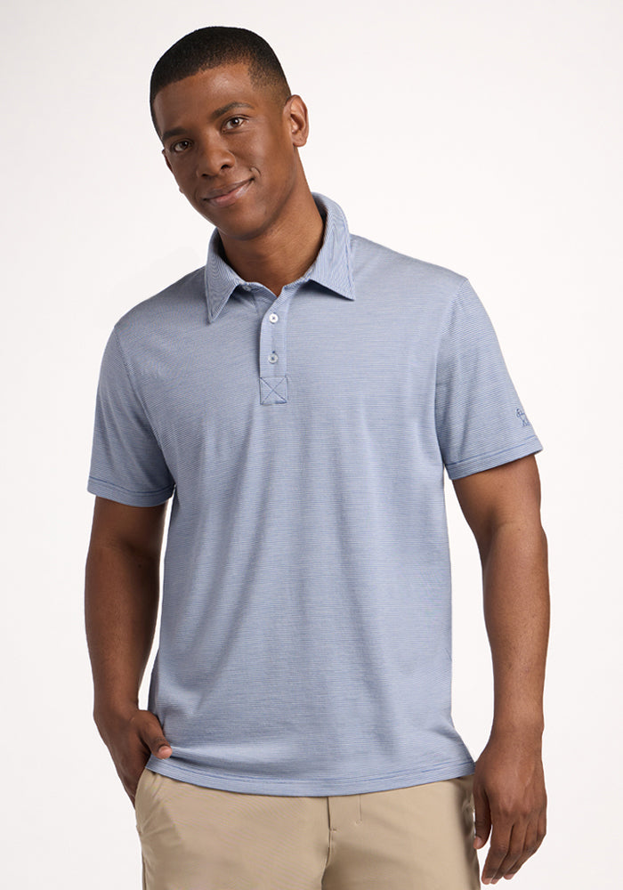 Preston Polo - Blue Sand Mini Stripe