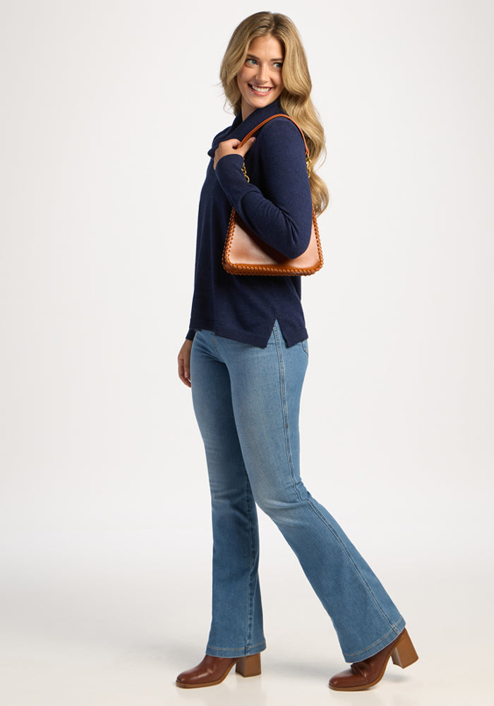 Josie Cowl Neck Sweater - Ocean Cavern