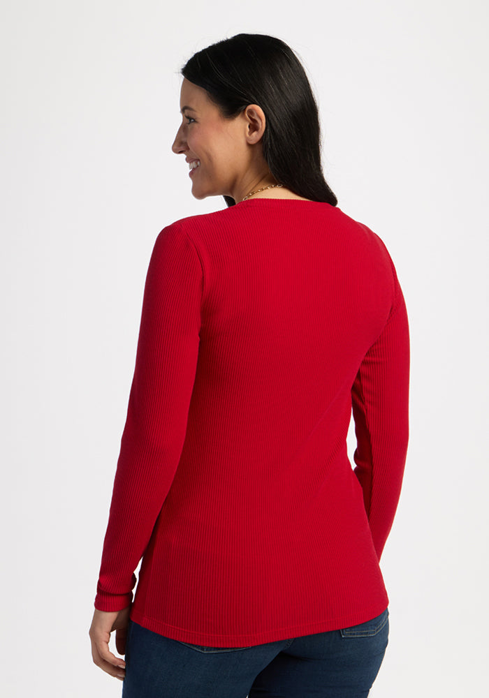 Hadley Ribbed Crew - Maraschino Cherry
