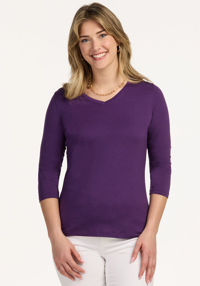 Elena 3/4 Sleeve V Neck