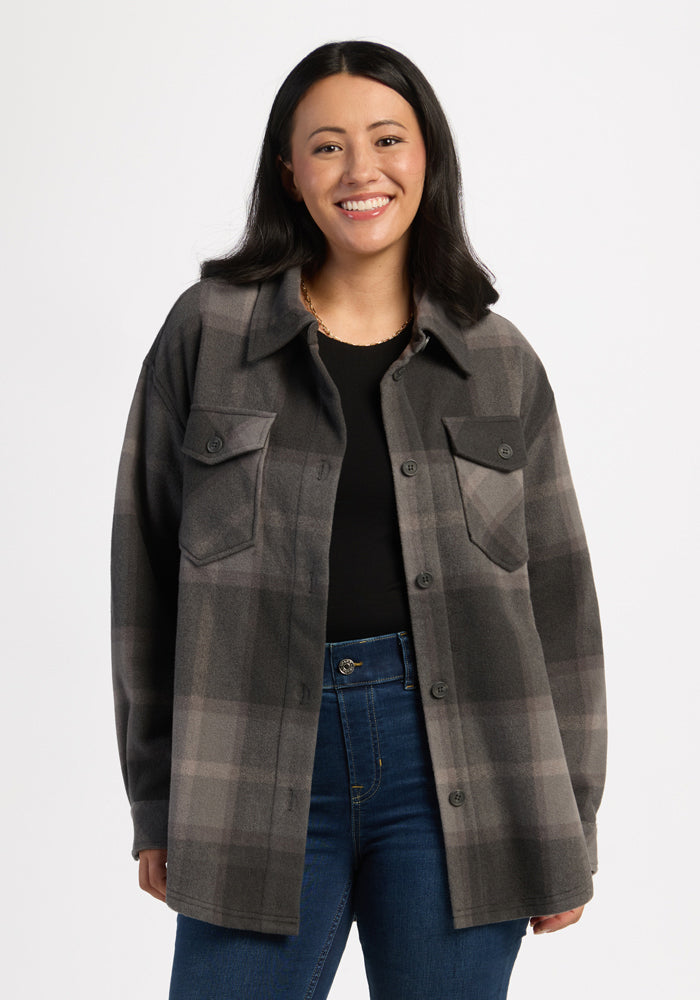 Sawyer Shacket - Volcanic Ash Plaid