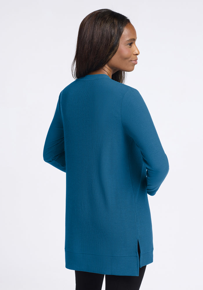 Evie Ribbed Tunic - Blue Pine