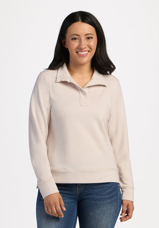 Annie 3 Button Pullover - Ecru