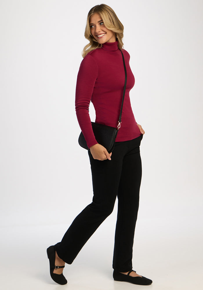 Peyton Turtleneck - Beet Red