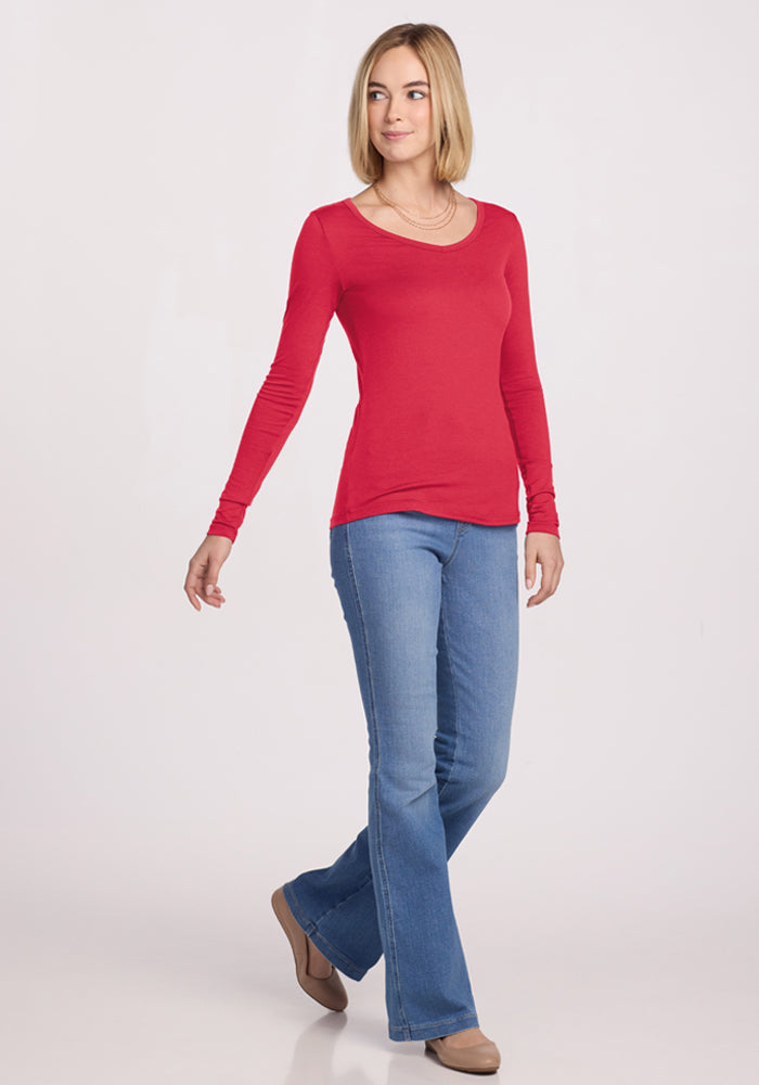 Layla V Neck Top - Berry Ice Pop