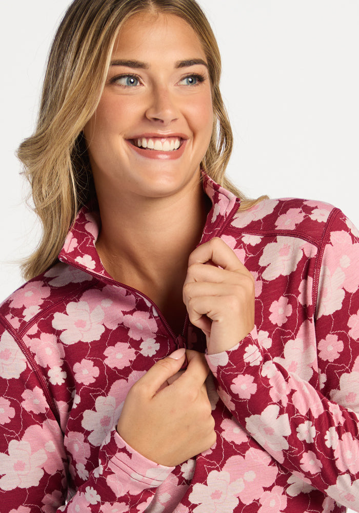 Emi 1/4 Zip - Floral Crush