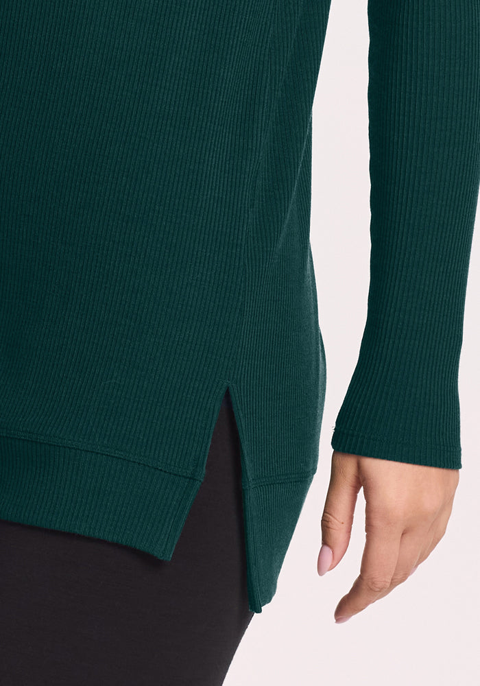 Evie Ribbed Tunic - Deep Pine