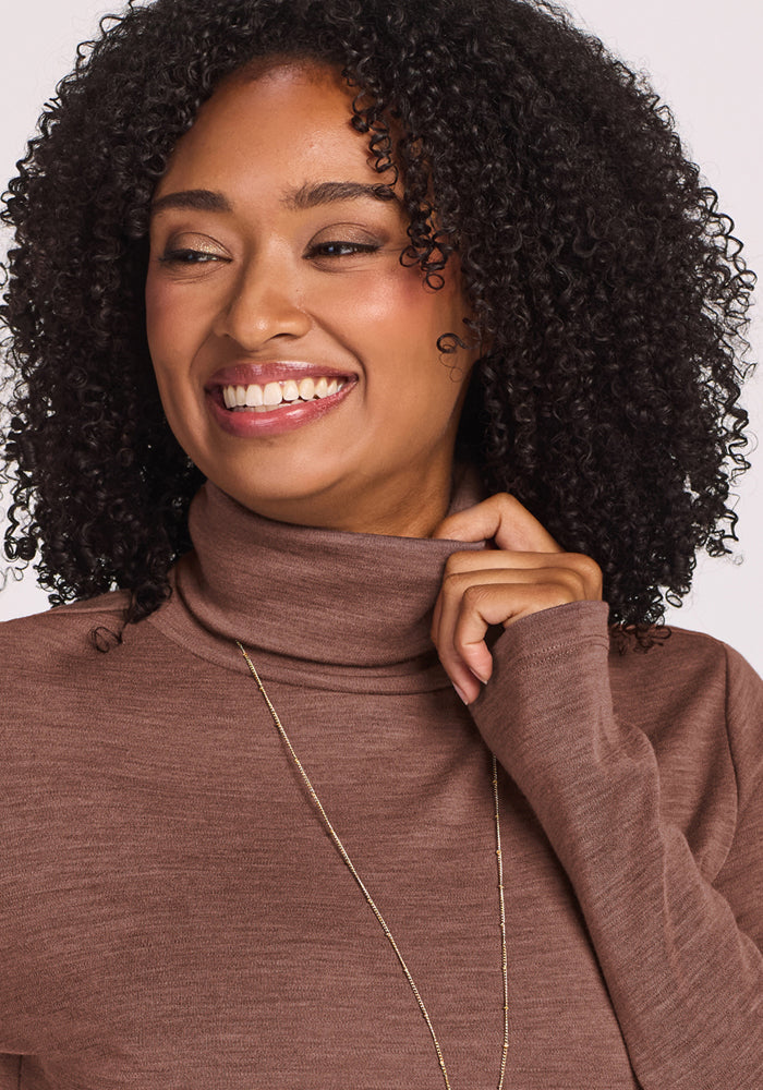 Peyton Turtleneck - Sable Heather