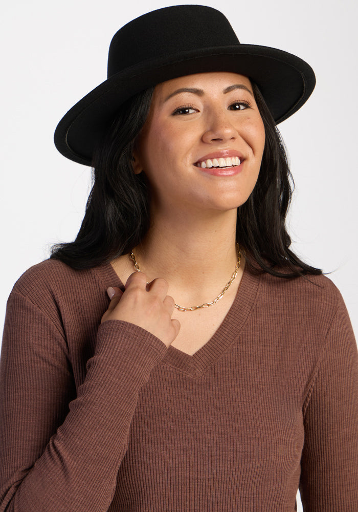 Evie Ribbed Tunic - Sable Heather