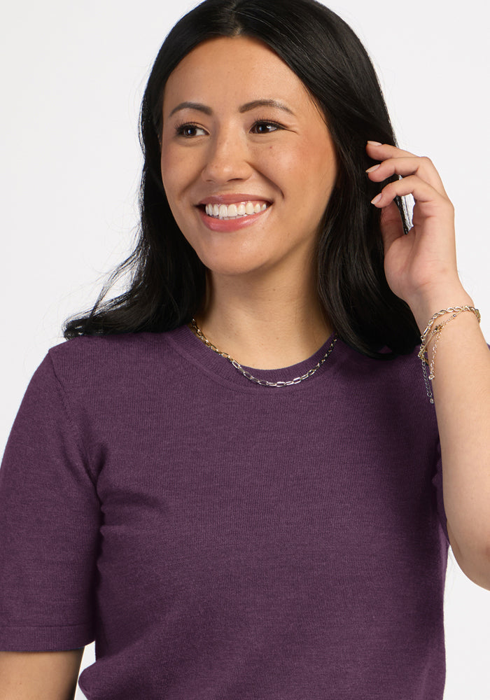 Anna Crew Sweater - Purple Iris