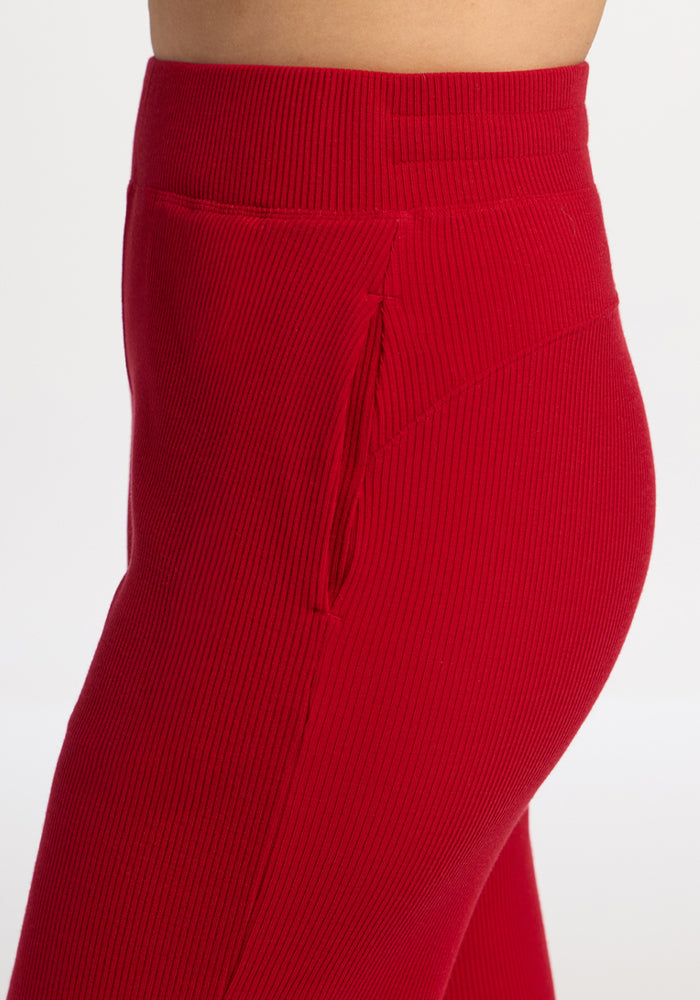 Luca Ribbed Pants - Maraschino Cherry