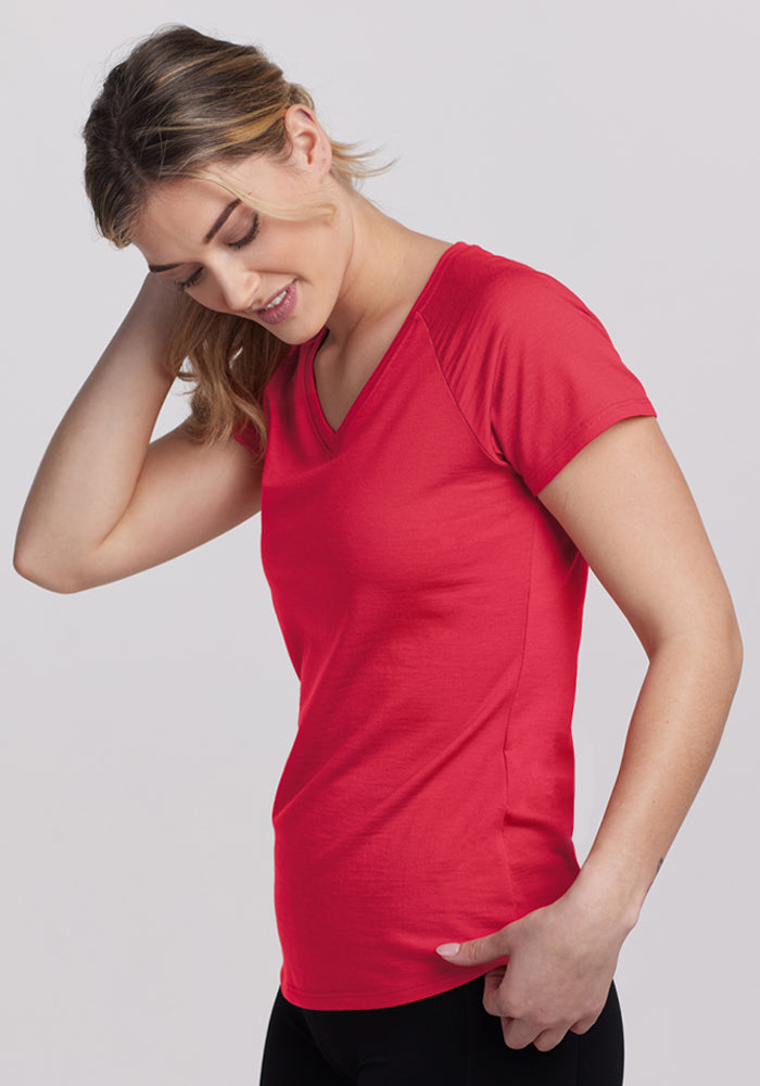 Mia V Neck - Berry Ice Pop