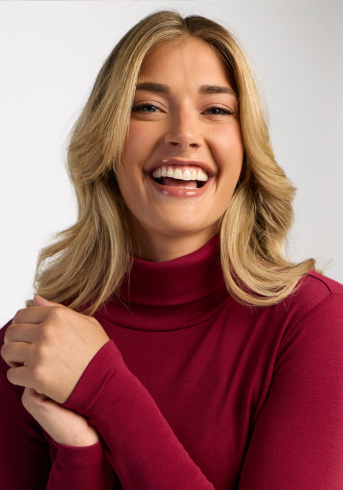 Peyton Turtleneck - Beet Red