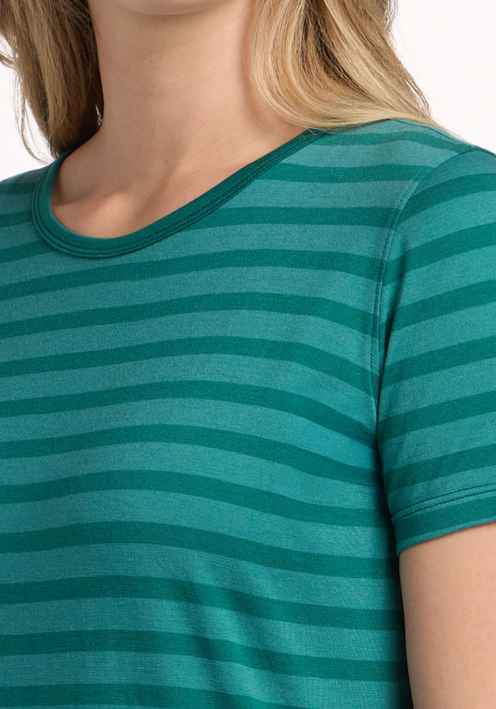 Liza Crew Neck Tee - Woodland Stripe