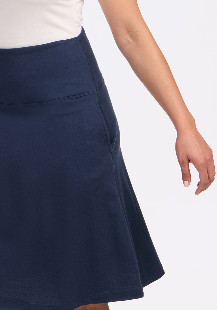 Marilyn Flowy Midi Skirt - Deep Navy