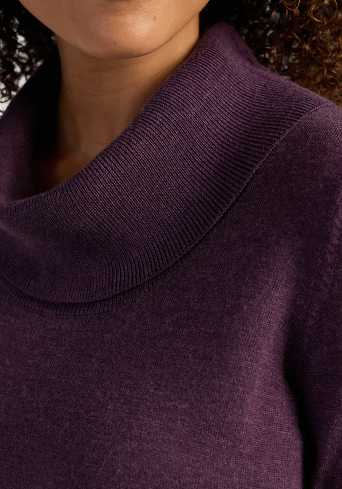 Josie Cowl Neck Sweater - Purple Iris
