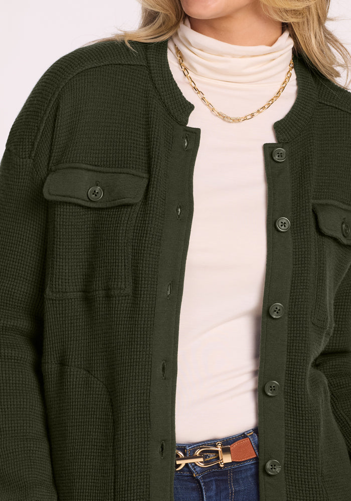 Oaklynn Waffle Shacket - Duffel Bag