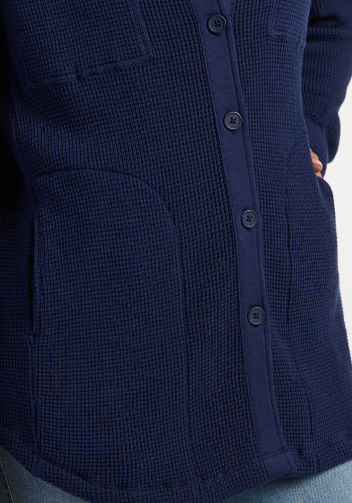 Oaklynn Waffle Shacket - Ocean Cavern