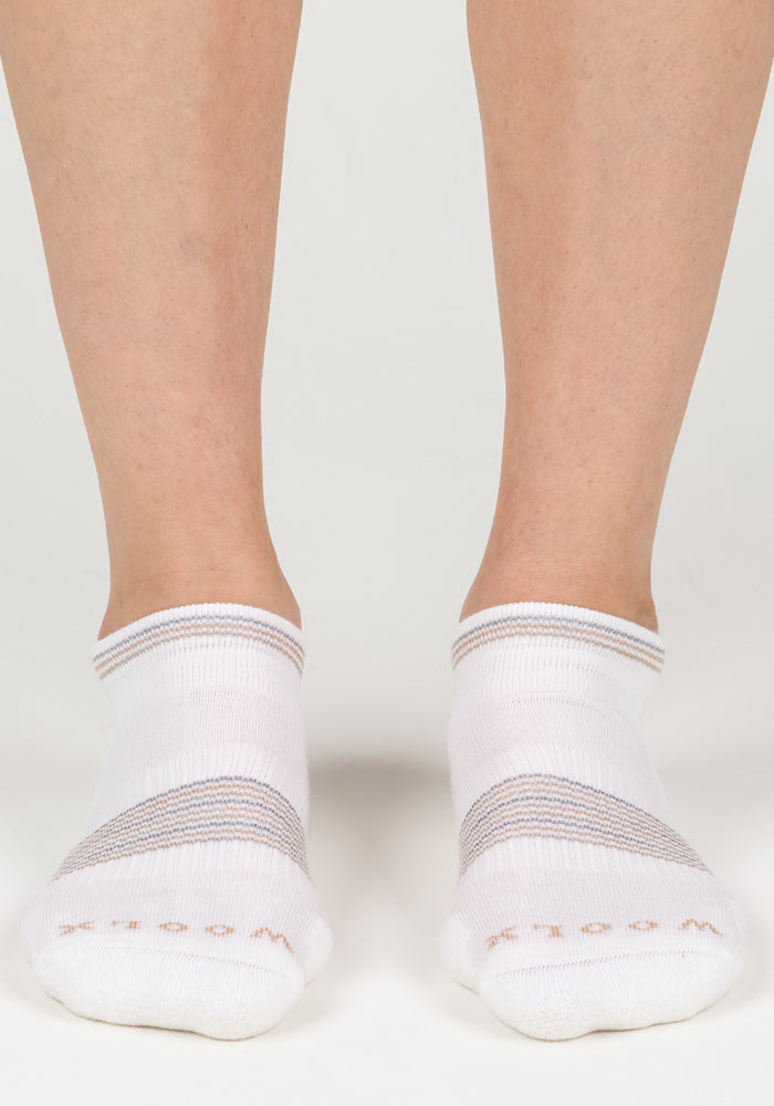 Womens Amelia No Show Socks - White Lightning