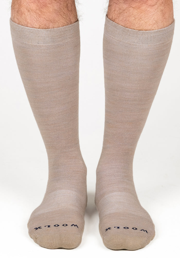 Mens Chandler Mid Calf Socks - Simply Taupe