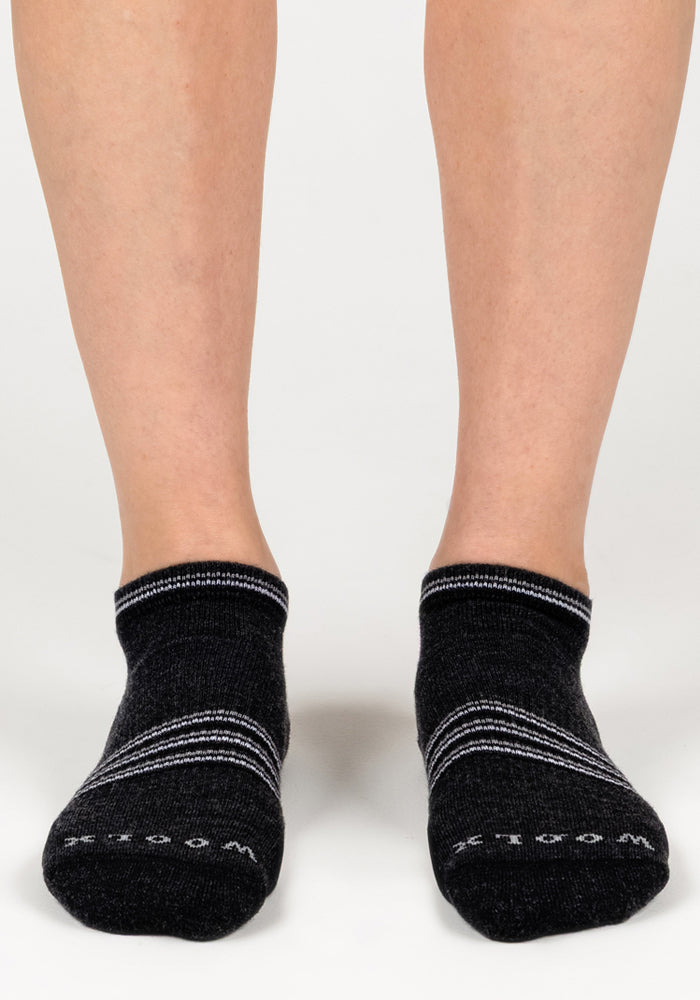Womens Amelia No Show Socks - Dark Grey Charcoal