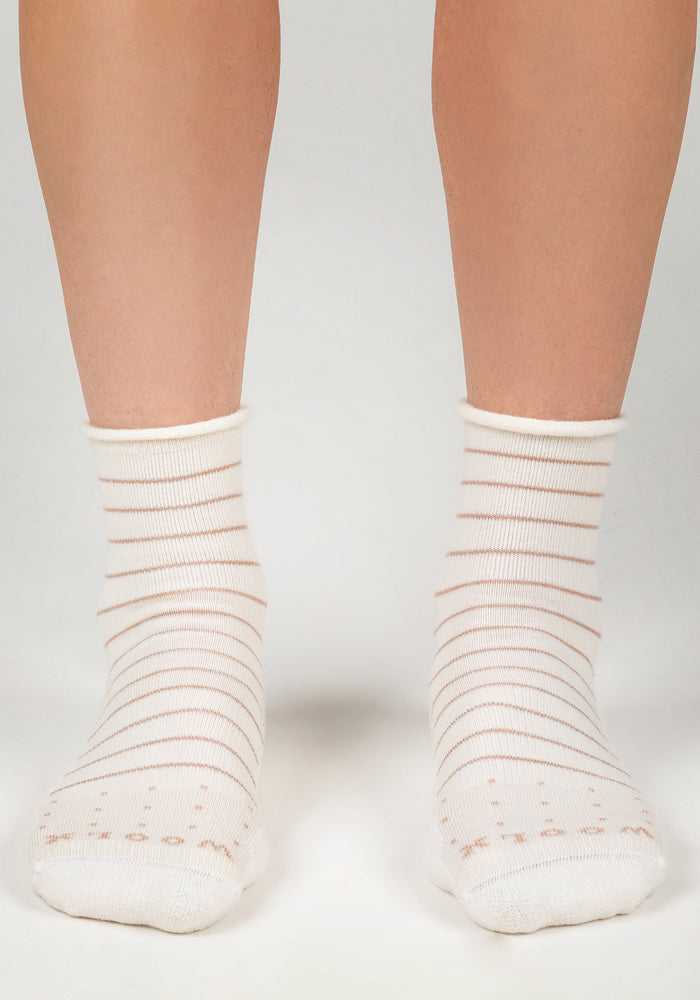 Womens Derby Roll Top Sock - Sand Dollar