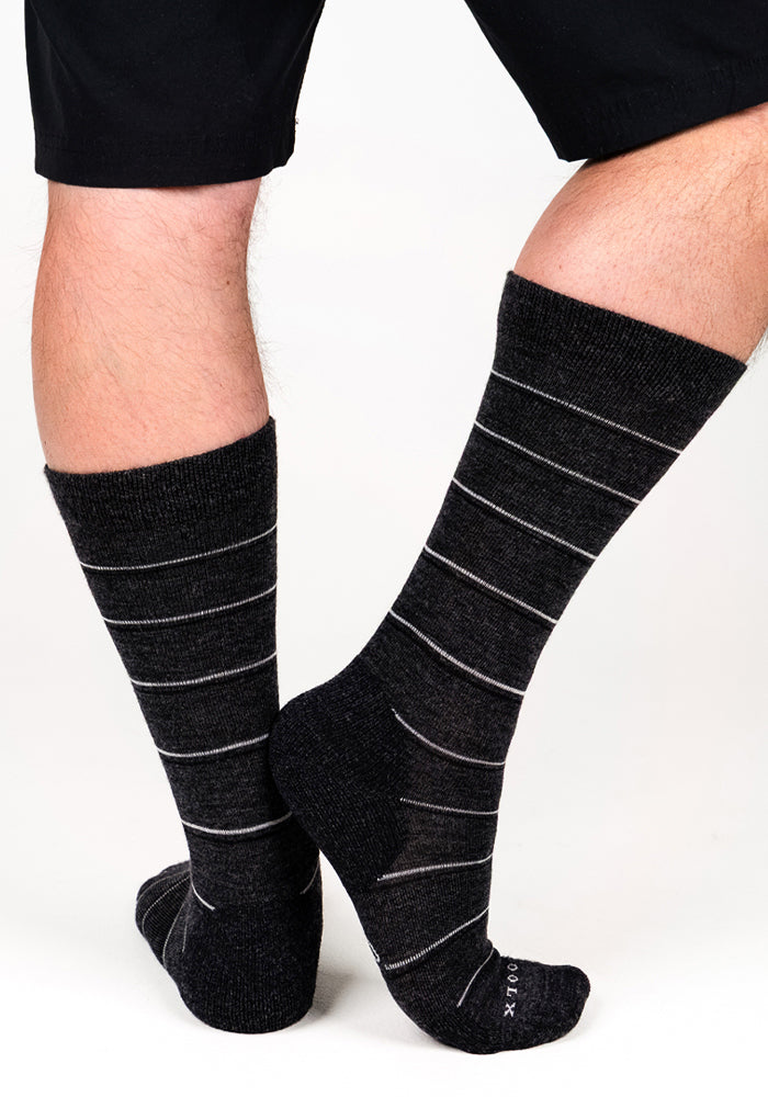 Mens Chandler Mid Calf Socks - Dark Grey Charcoal