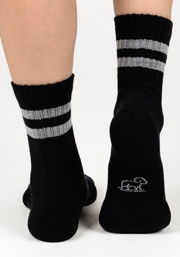 Womens Varsity Mini Crew Socks - Black Volt