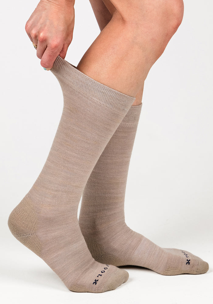 Womens Chandler Mid Calf Sock - Simply Taupe