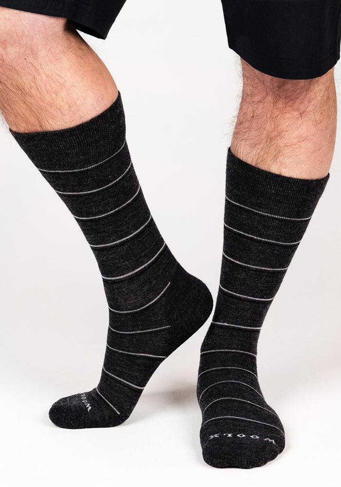 Mens Chandler Mid Calf Socks - Dark Grey Charcoal