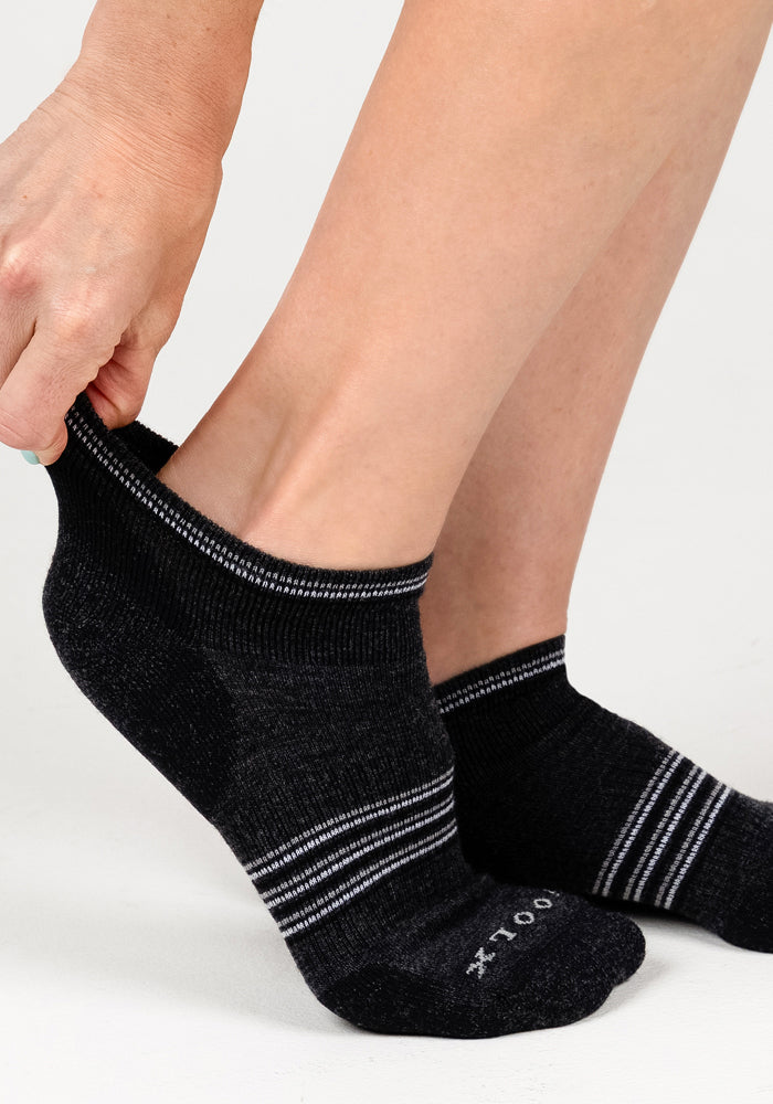 Womens Amelia No Show Socks - Dark Grey Charcoal