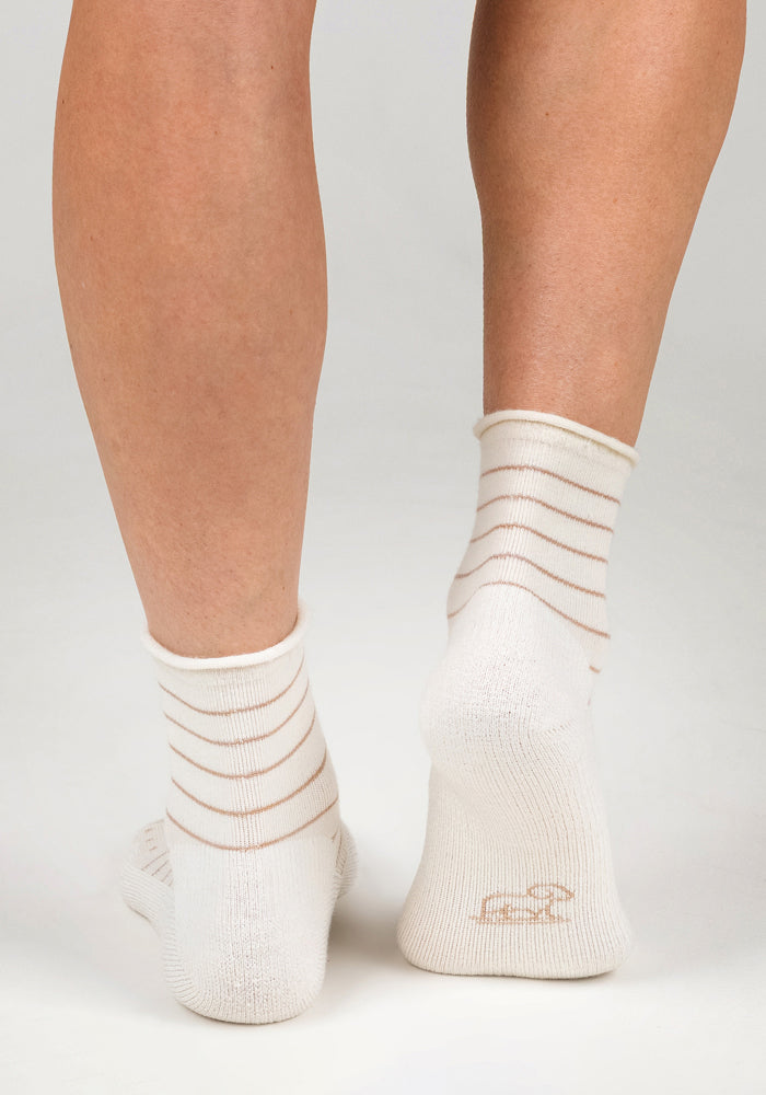 Womens Derby Roll Top Sock - Sand Dollar