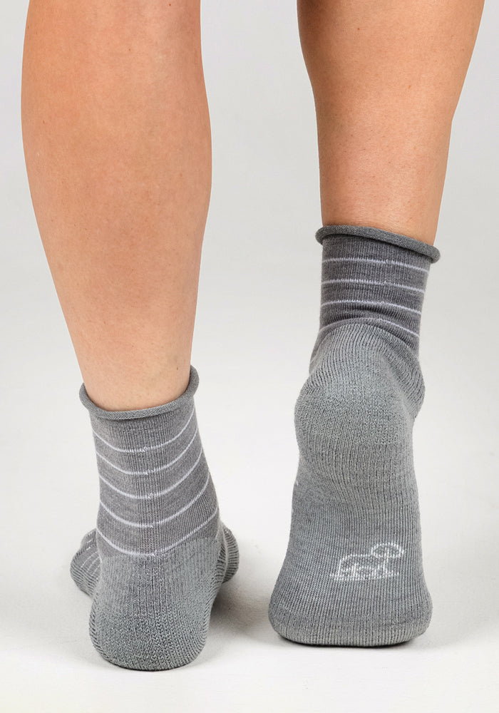 Womens Derby Roll Top Sock - Grey