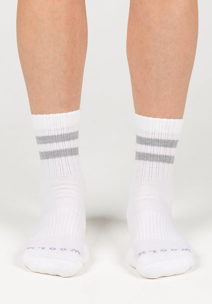 Womens Varsity Mini Crew Socks - Polar White
