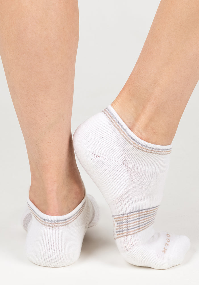 Womens Amelia No Show Socks - White Lightning
