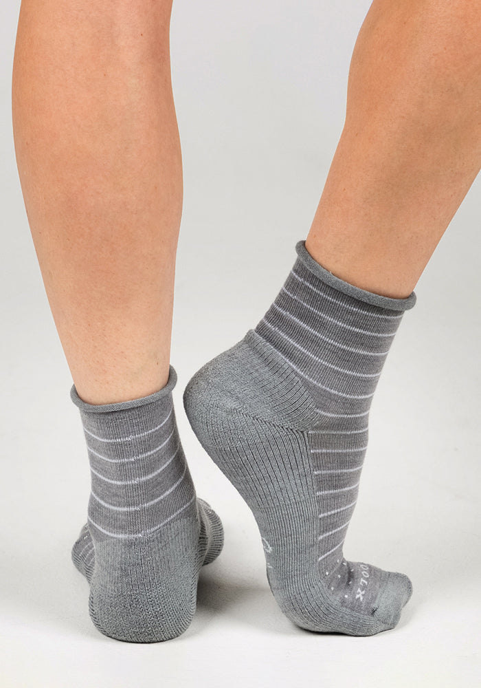 Womens Derby Roll Top Sock - Grey
