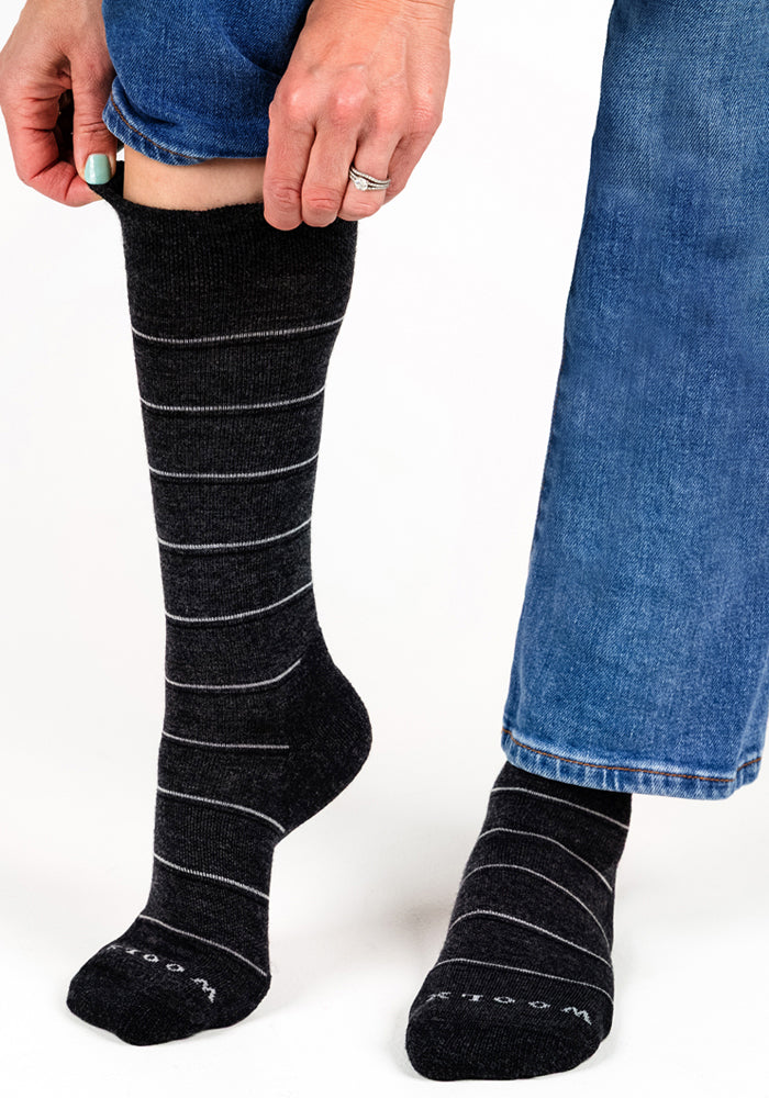 Womens Chandler Mid Calf Sock - Dark Grey Charcoal